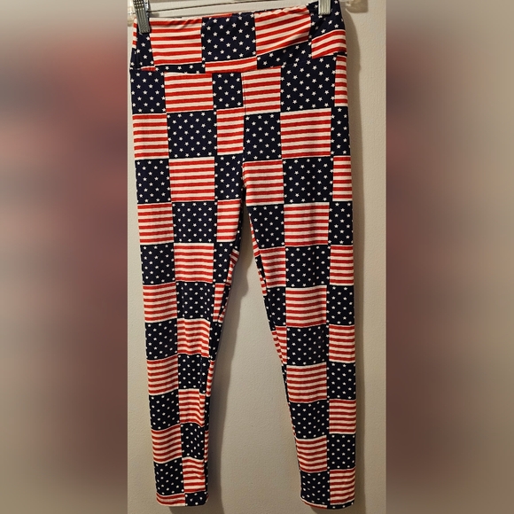 Lularoe Patriotic American Flag Leggings - Picture 1 of 6
